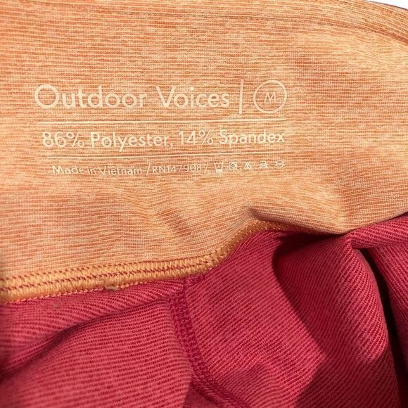 Outdoor Voices Leggings Womens M 7/8 Leggings Pink Tri-Tone Active Fit Exercise - Picture 3 of 4